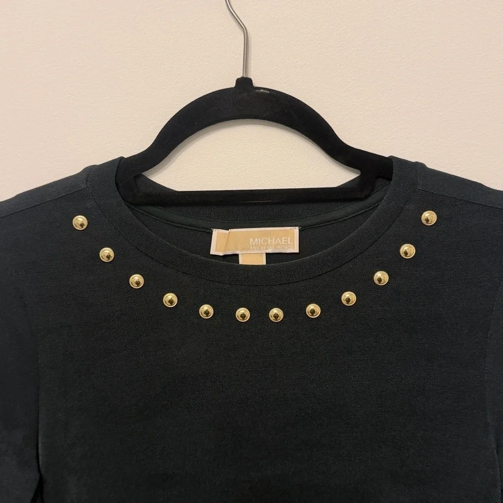 Michael Kors Black Dress with Gold Accents